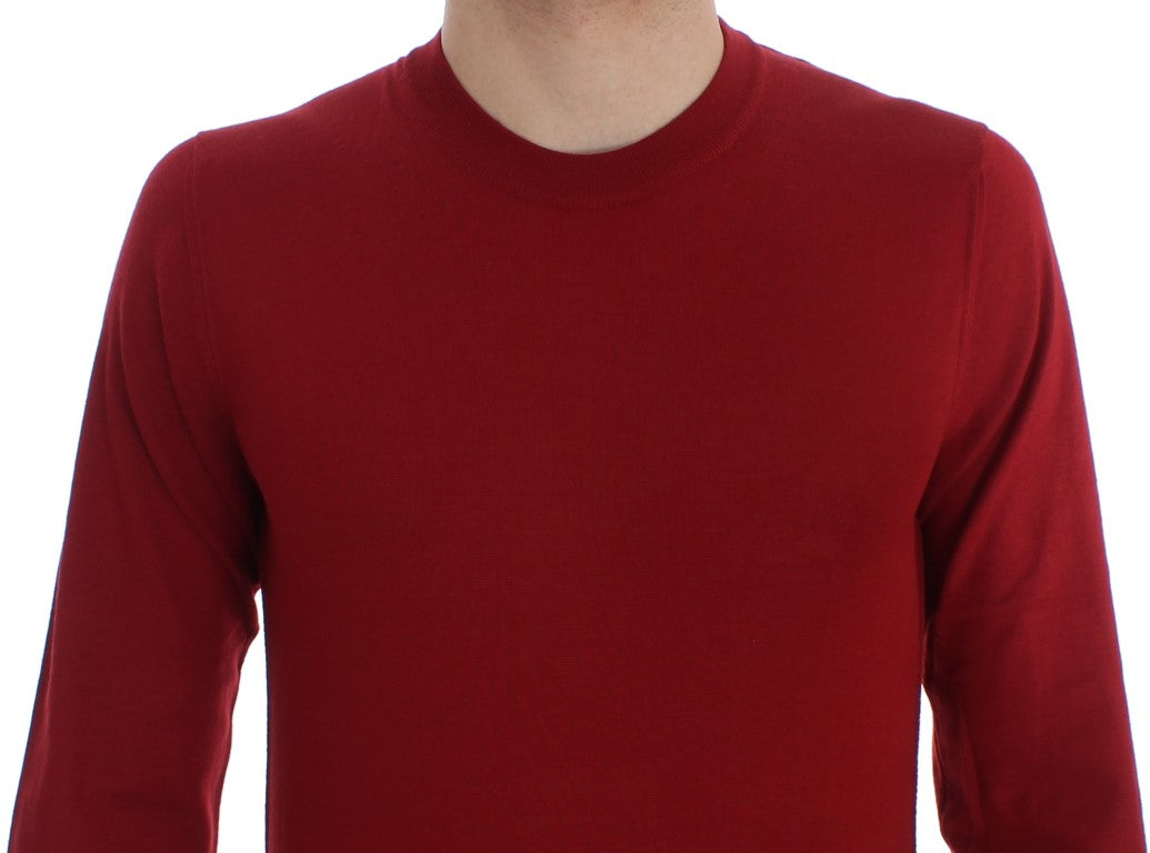 Dolce & Gabbana Elegant Scarlet Cashmere Crew-Neck Sweater