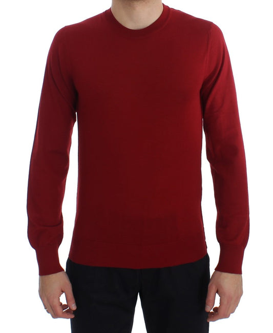 Dolce & Gabbana Elegant Scarlet Cashmere Crew-Neck Sweater