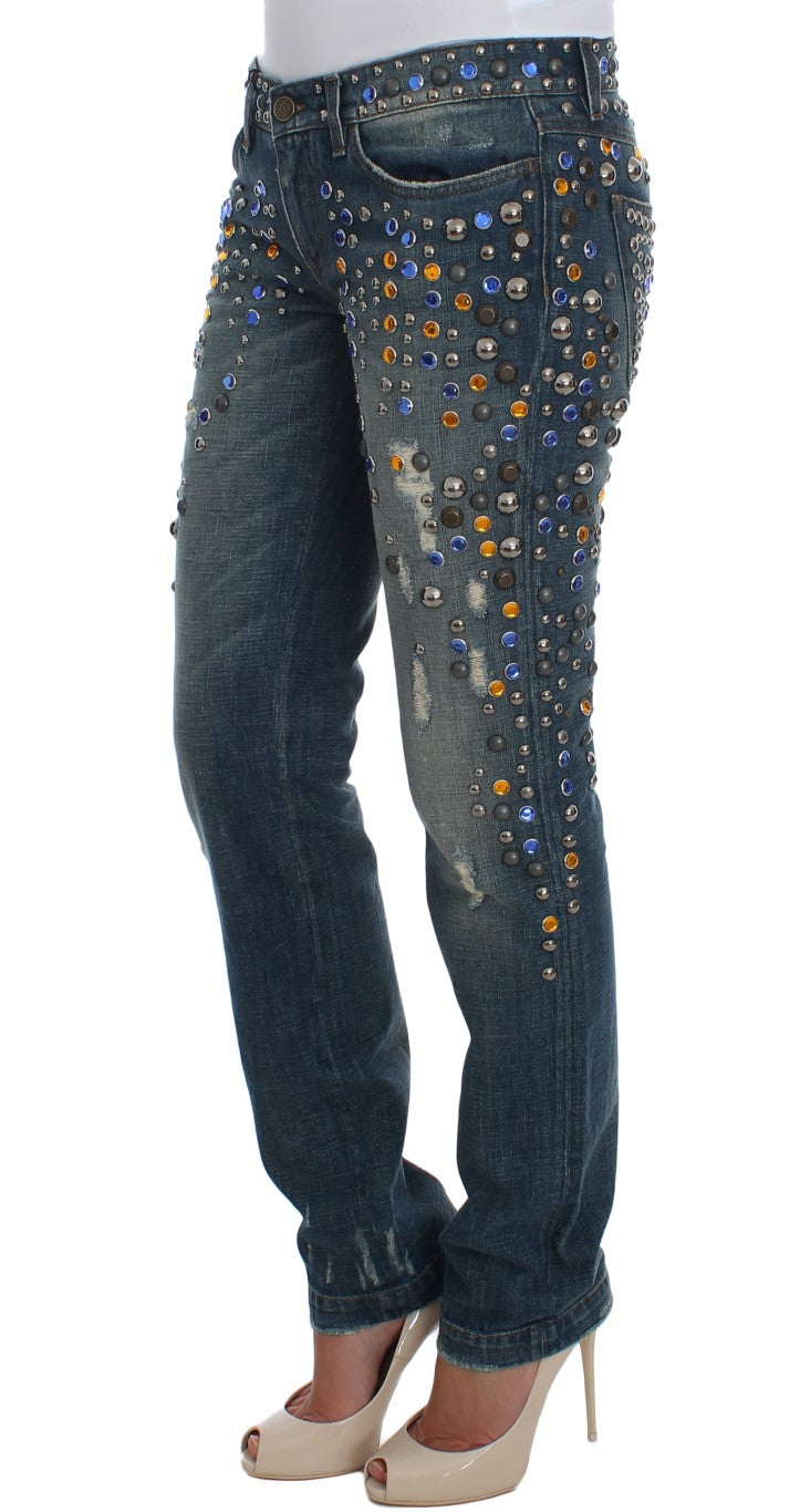 Dolce & Gabbana Crystal Embellished GIRLY Slim Fit Jeans