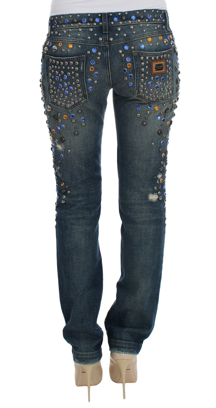 Dolce & Gabbana Crystal Embellished GIRLY Slim Fit Jeans