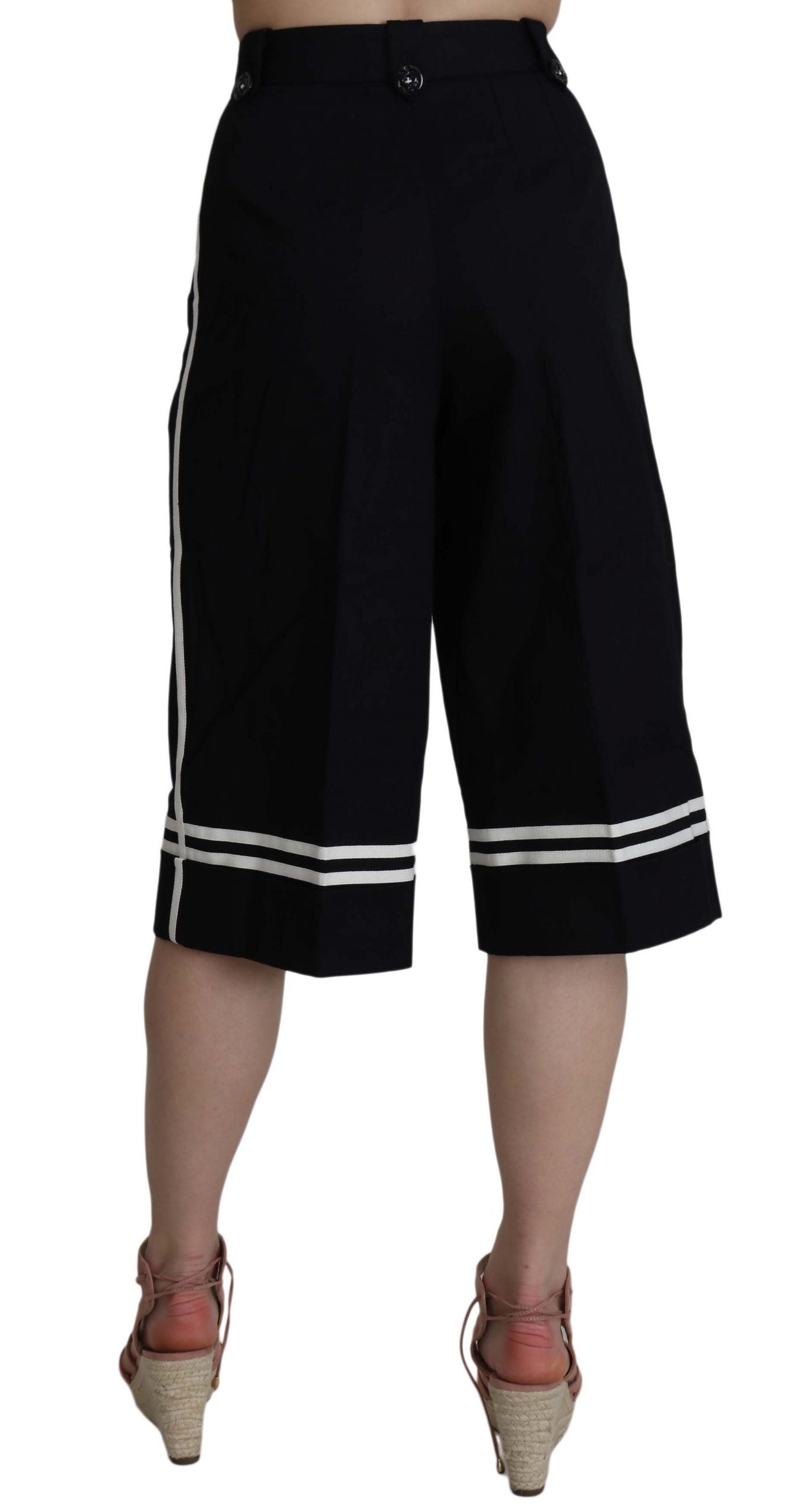 Dolce & Gabbana Elegant High Waist Black Cotton Pants