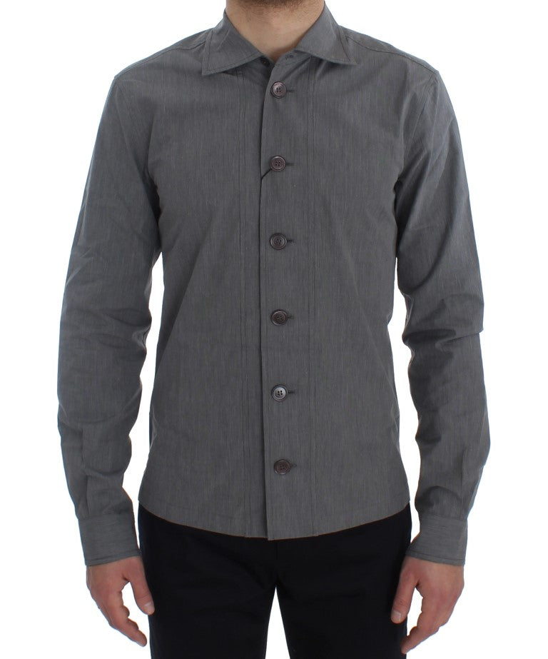 Dolce & Gabbana Elegant Gray Cotton Dress Shirt