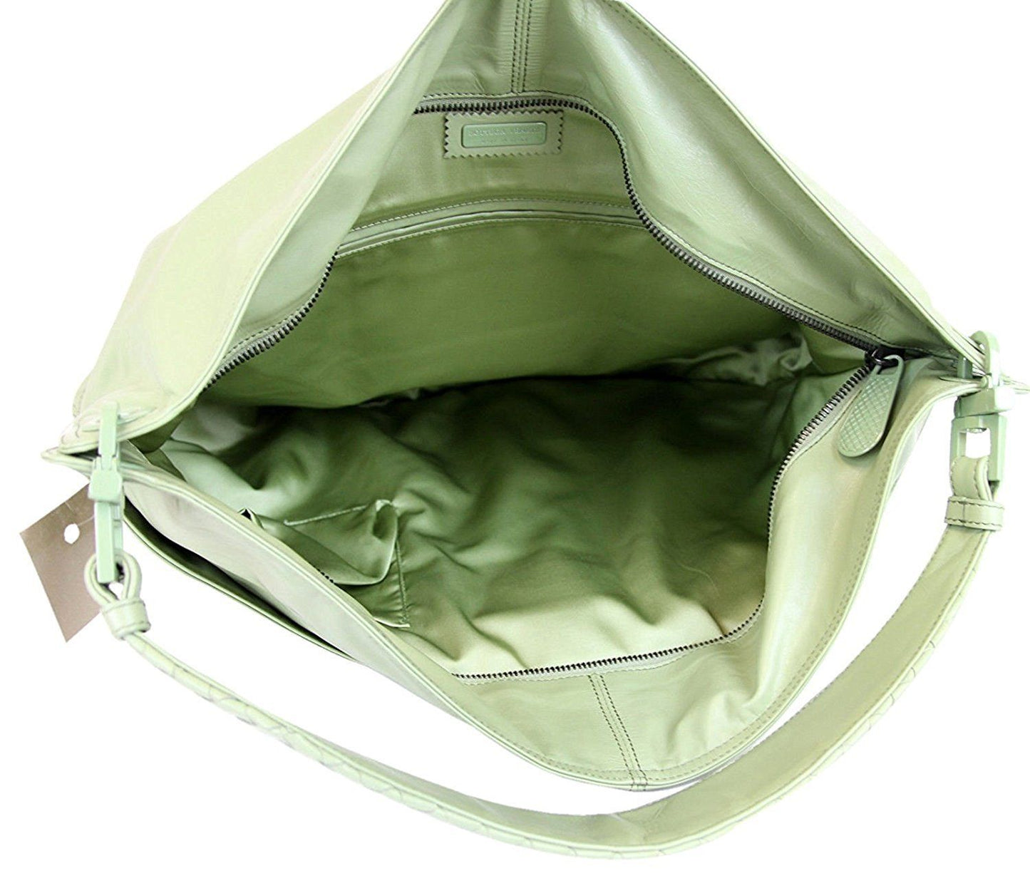 Bottega Veneta Bottega Veneta Women Green Leather Hobo Woven Detail Bag