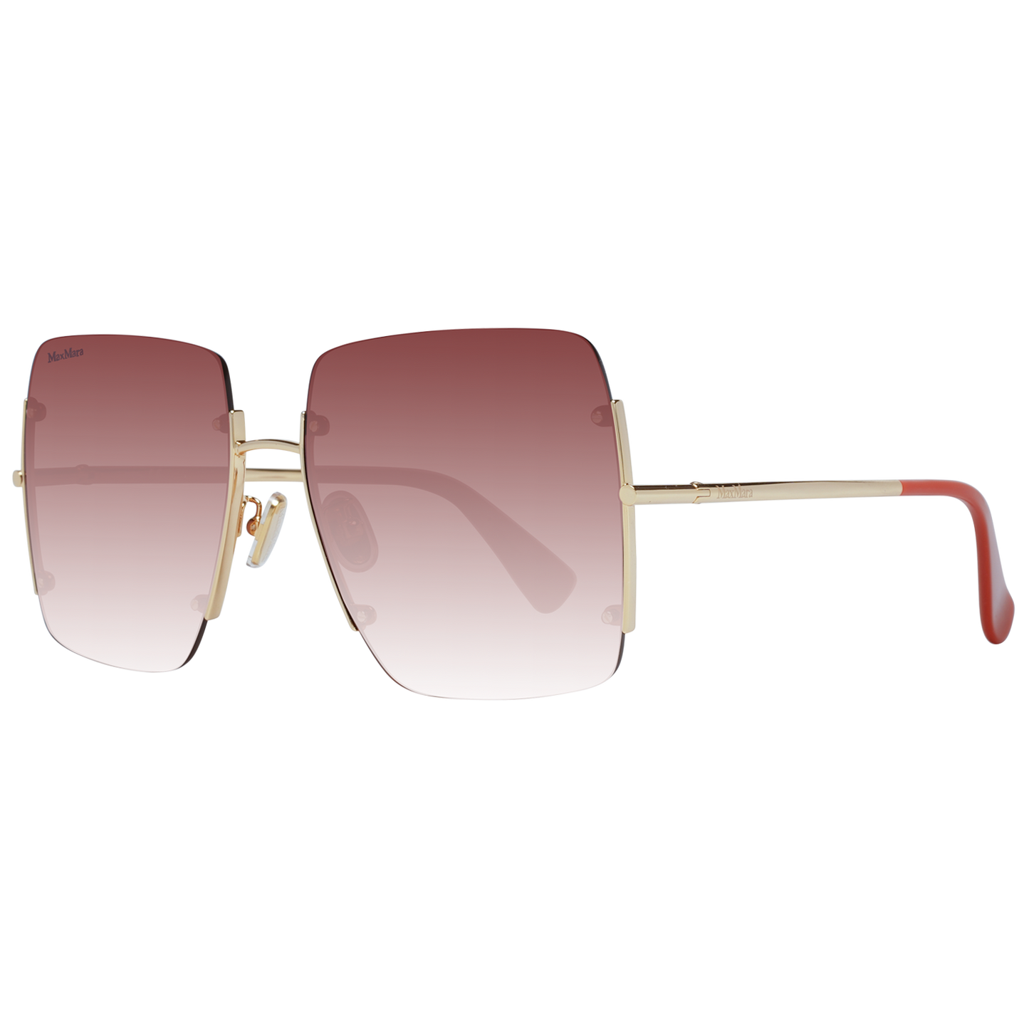 Max Mara Elegant Gold Metal Square Sunglasses