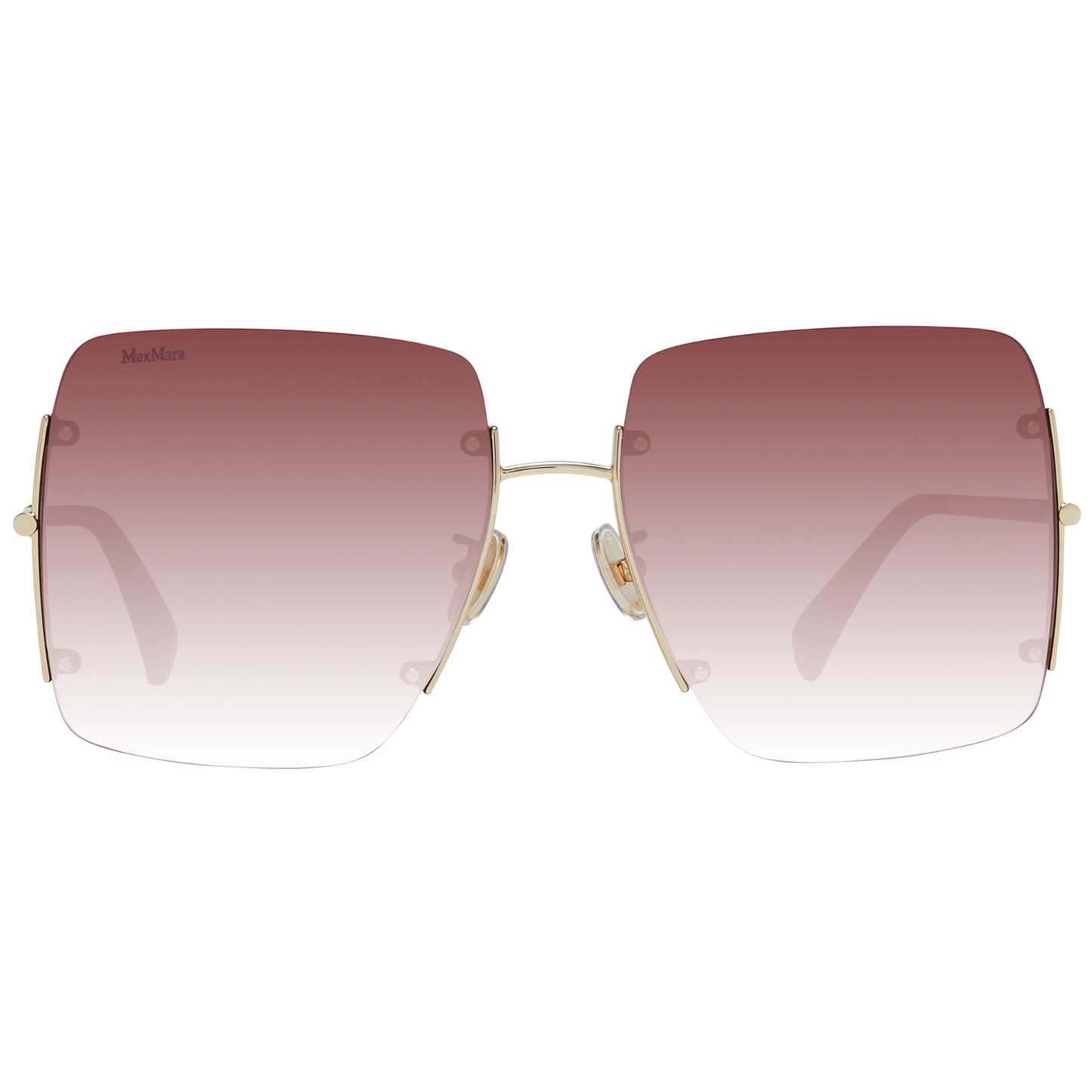 Max Mara Elegant Gold Metal Square Sunglasses