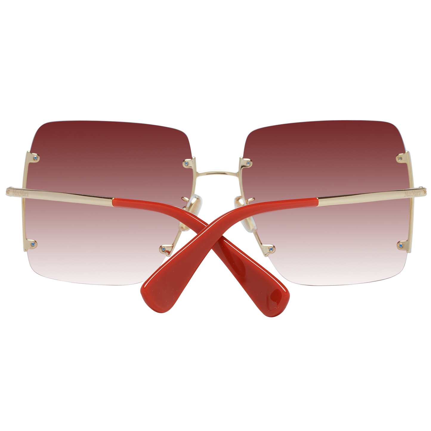 Max Mara Elegant Gold Metal Square Sunglasses