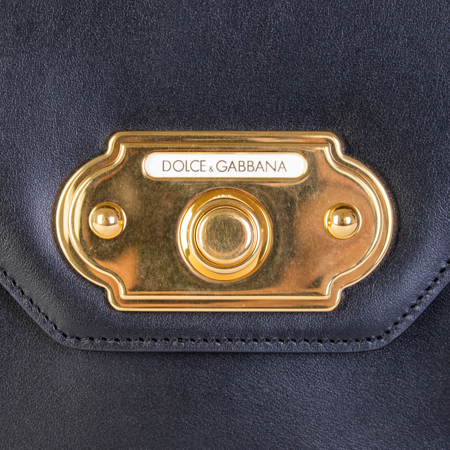 Dolce & Gabbana Elegant Black Leather Welcome Handbag