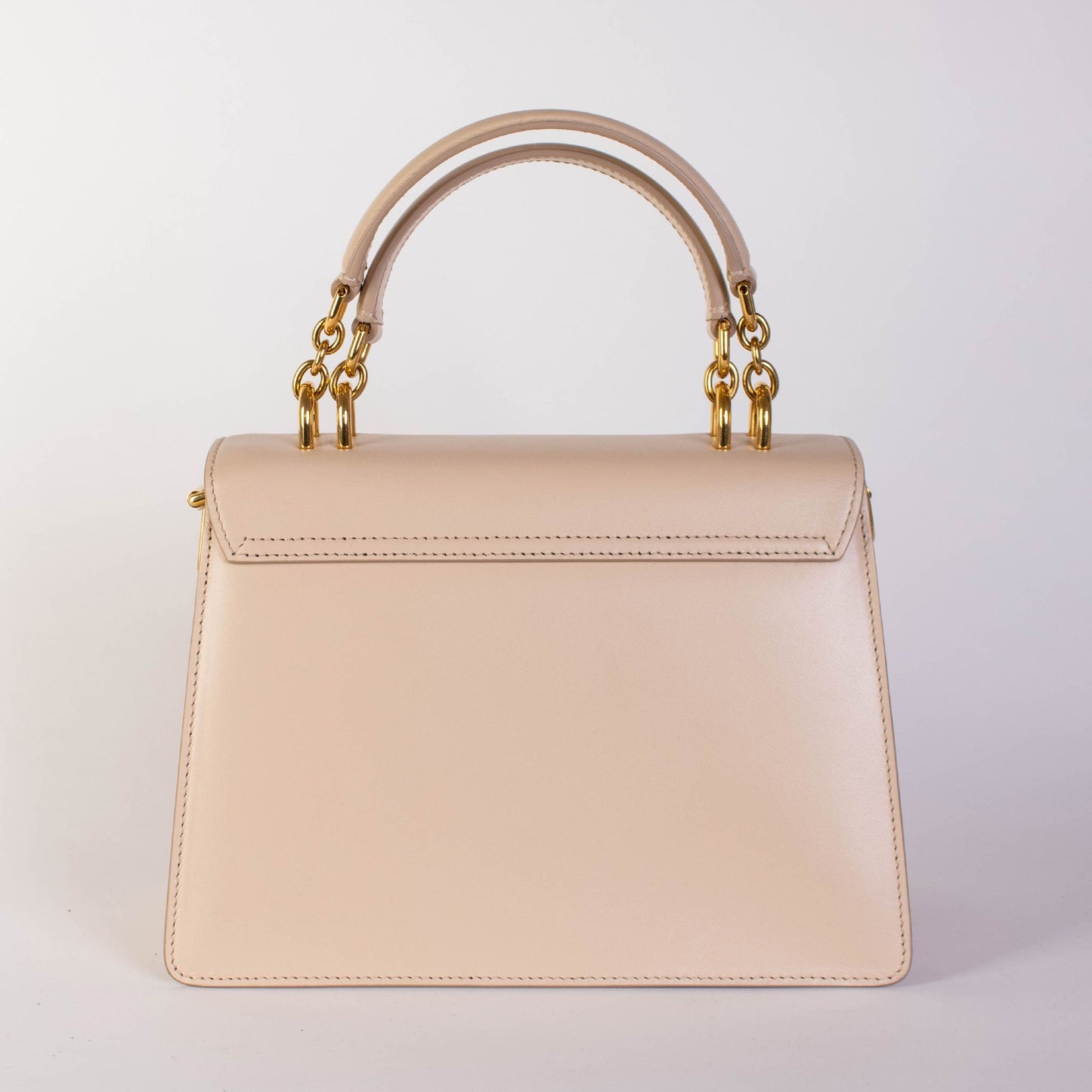 Dolce & Gabbana Elegant Beige Leather Welcoming Handbag