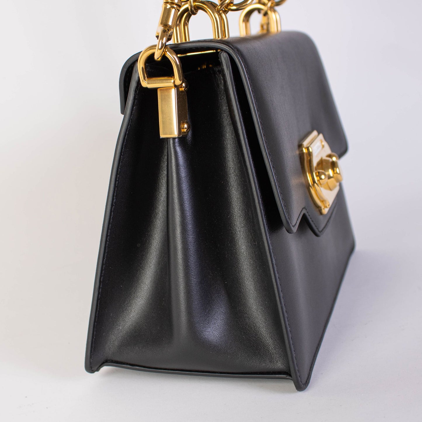 Dolce & Gabbana Elegant Black Leather Welcome Handbag