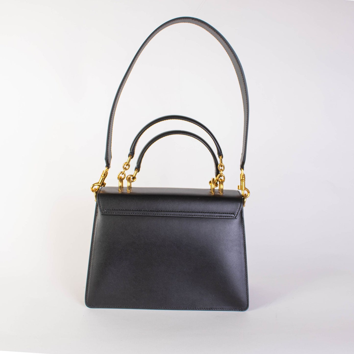 Dolce & Gabbana Elegant Black Leather Welcome Handbag