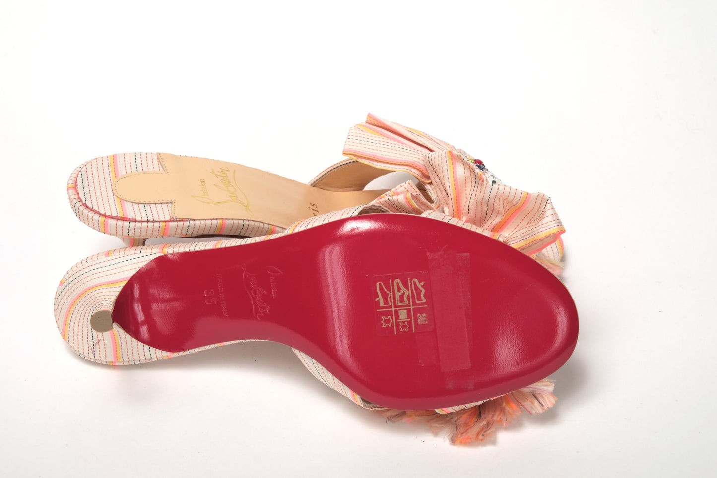 Christian Louboutin Multicolor Kitten Heel Studded Flat Shoes