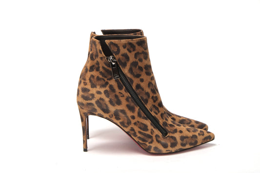 Christian Louboutin Leopard Birgikate 65 Veau Velours Heel Boots