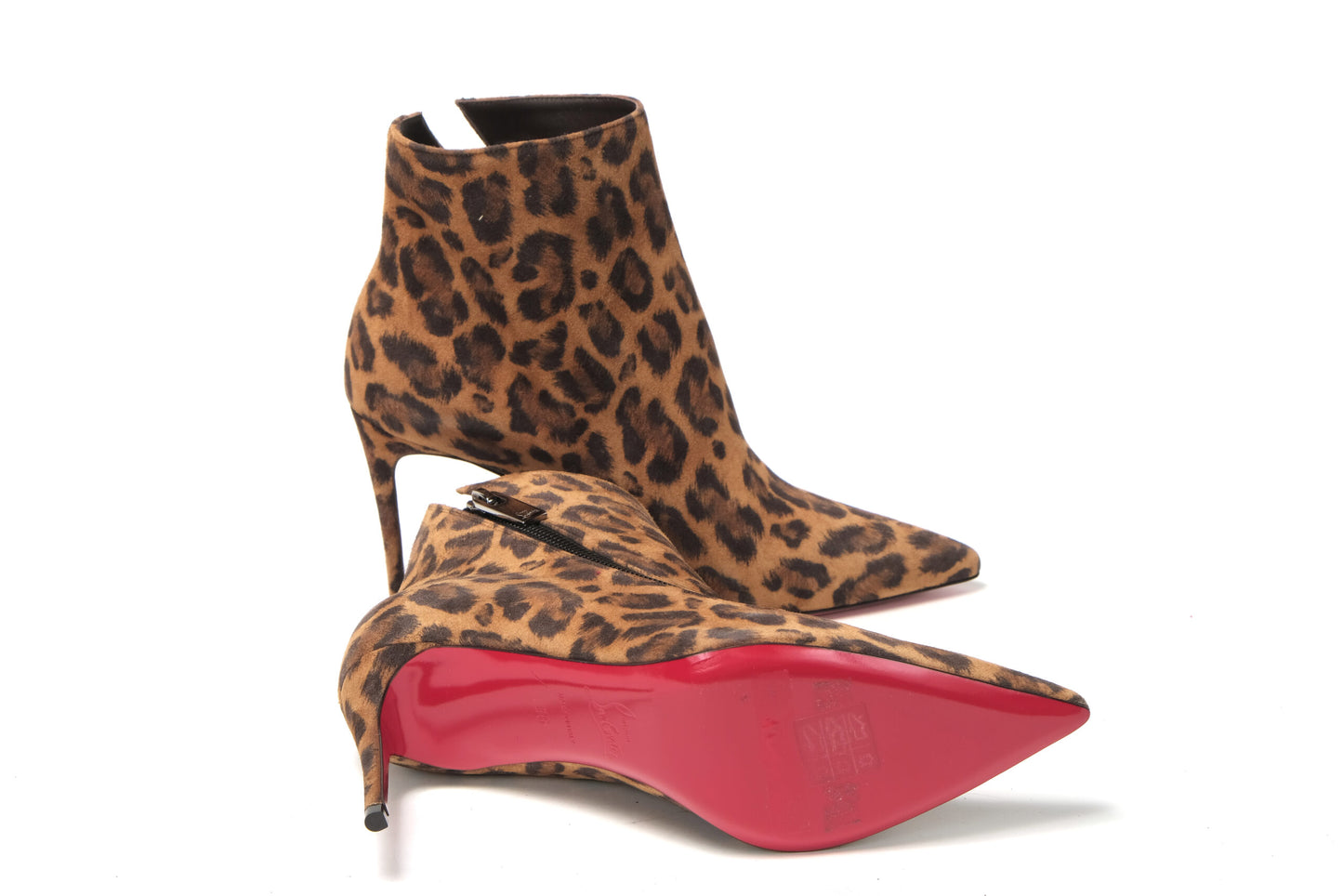 Christian Louboutin Leopard Birgikate 65 Veau Velours Heel Boots