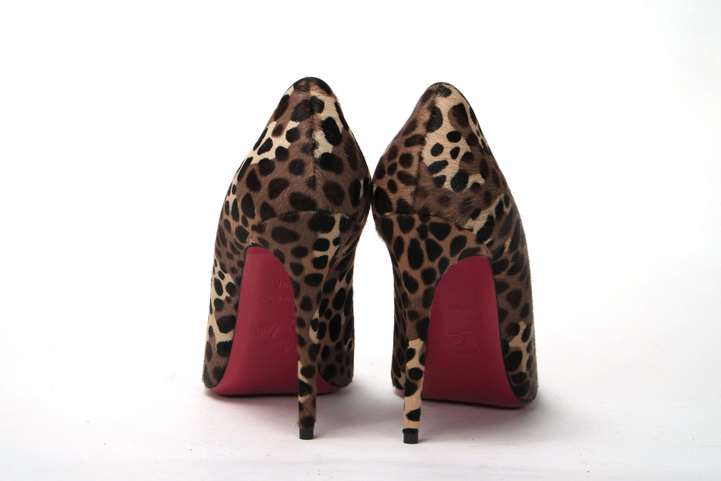 Christian Louboutin Multi/Black Leopard Kate 100 Pony Heel