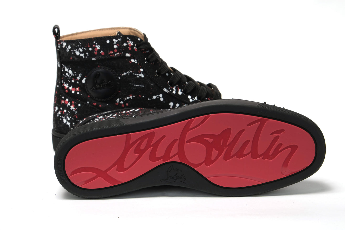 Christian Louboutin Black/Black Gun Lou Spikes Orlato Flat Shoes