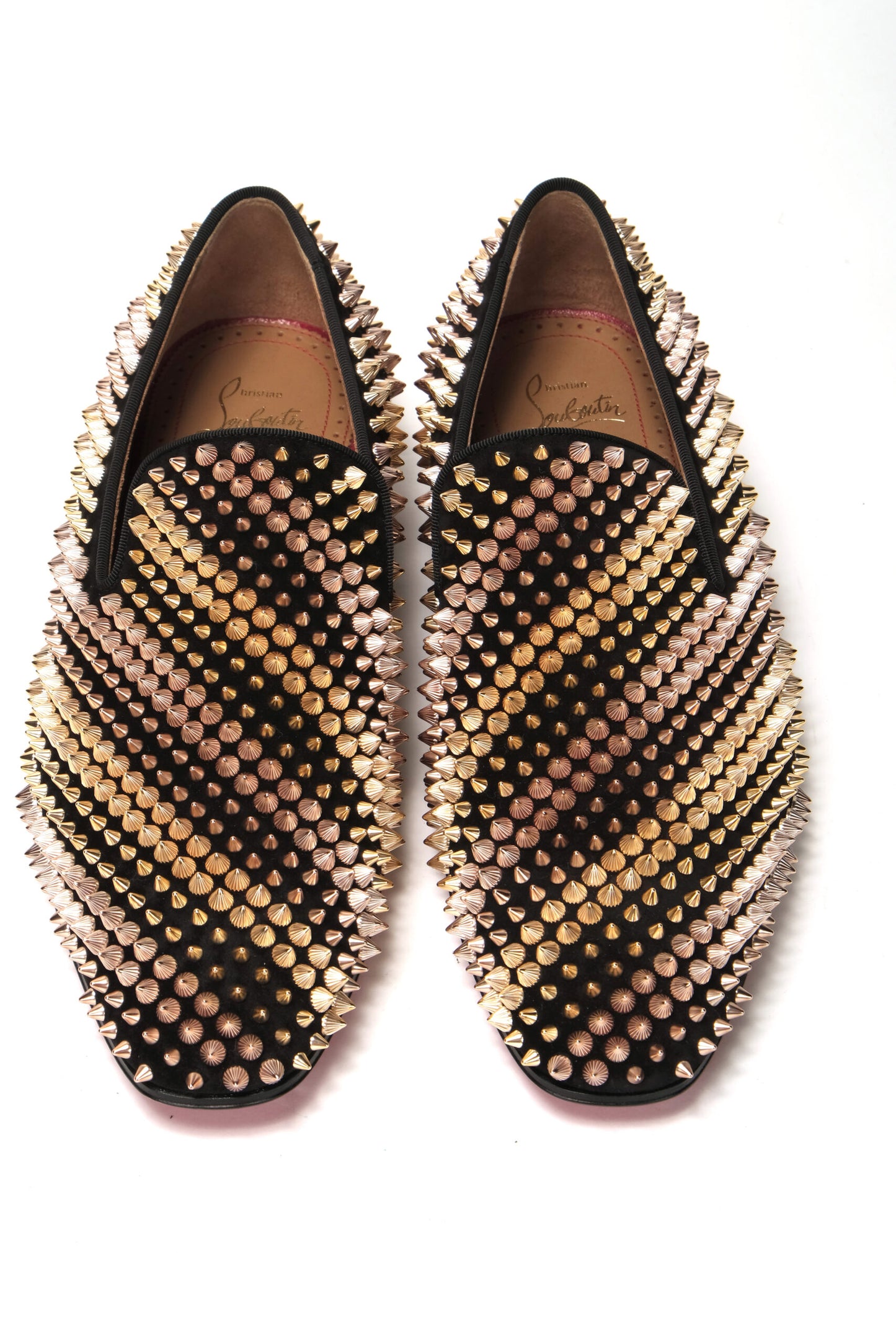 Christian Louboutin Black Multi/ Metal Galvalion Flat Veau Shoes