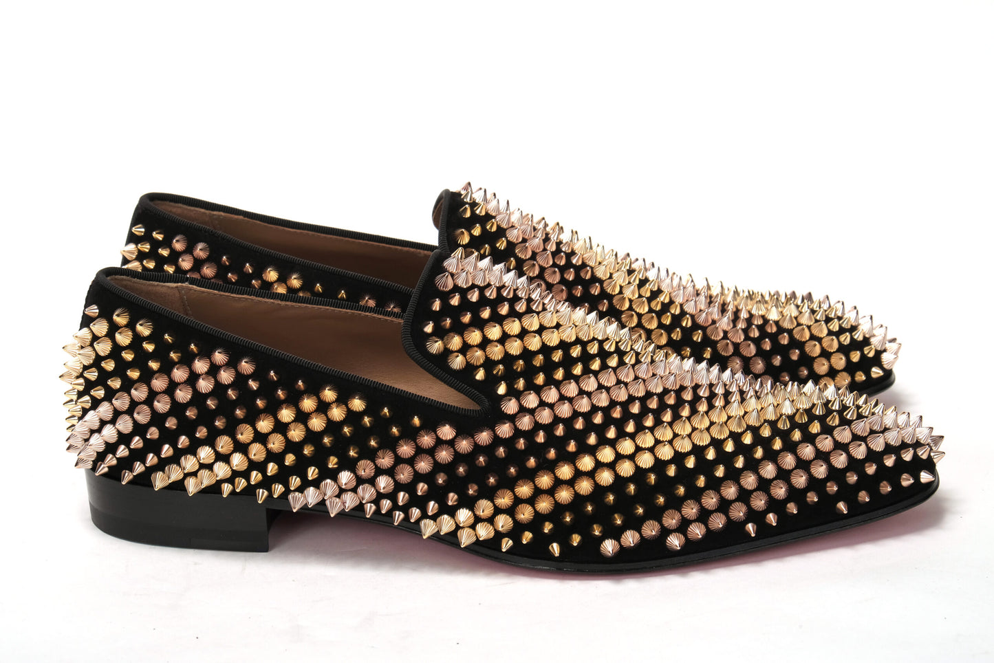 Christian Louboutin Black Multi/ Metal Galvalion Flat Veau Shoes