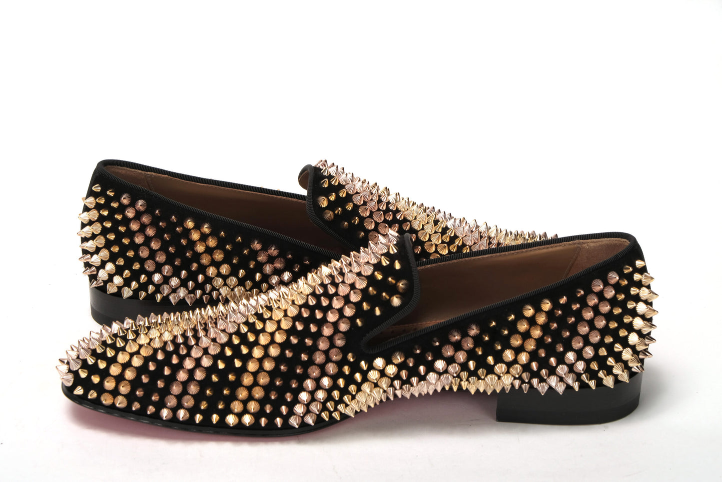 Christian Louboutin Black Multi/ Metal Galvalion Flat Veau Shoes