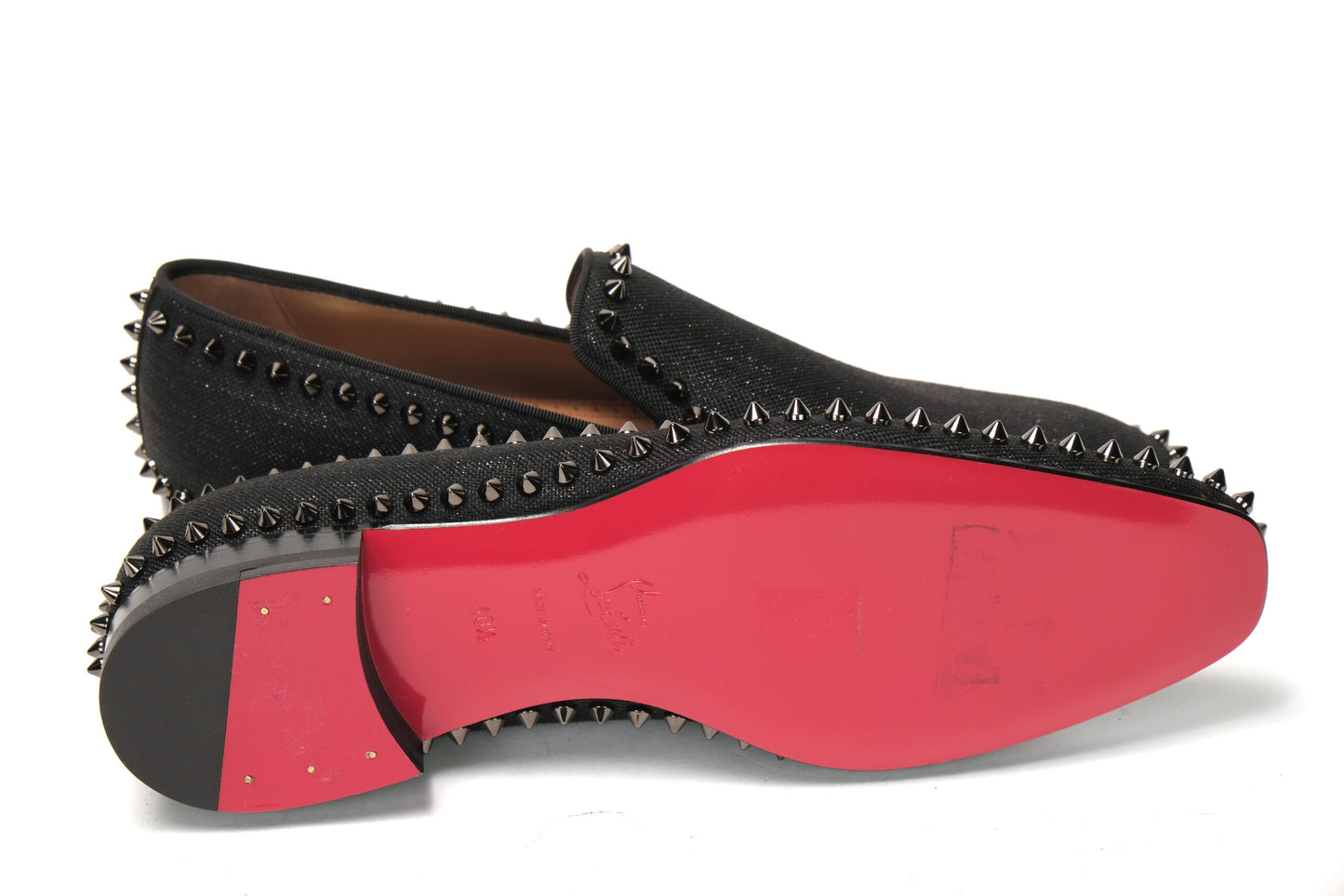 Christian Louboutin Black/Black Gun Casanopump Flat Canvas Shoes