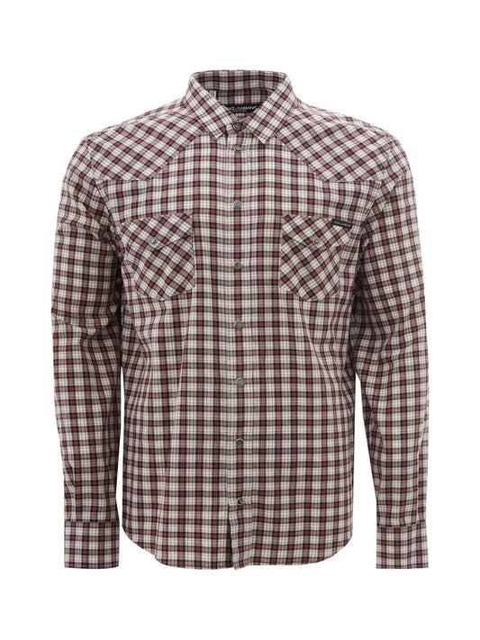 Dolce & Gabbana Elegant Slim Fit Checked Cotton Shirt