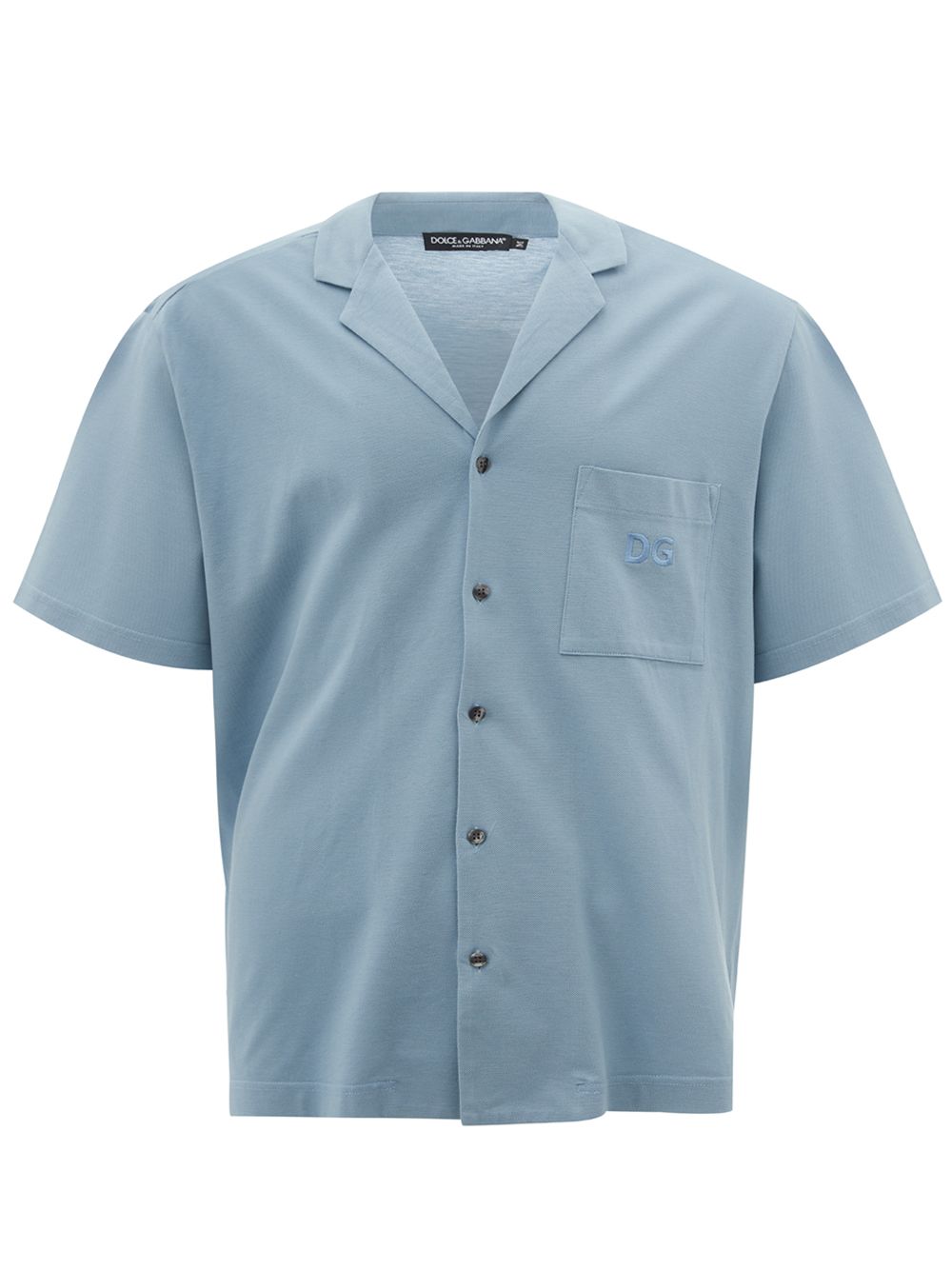 Dolce & Gabbana Elegant Light Blue Cotton V-Neck Shirt