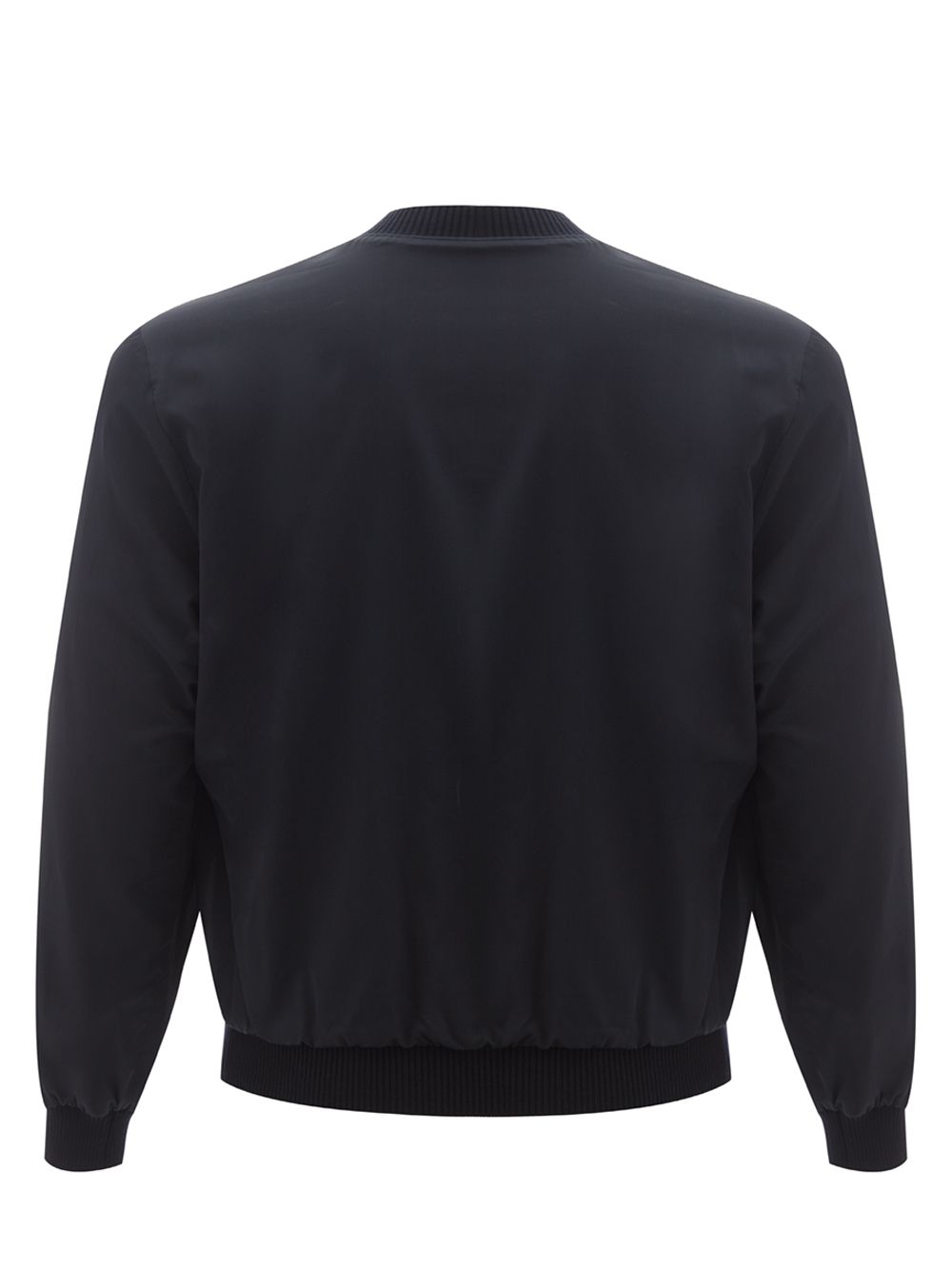 Dolce & Gabbana Elegant Navy Blue Silk Bomber Jacket