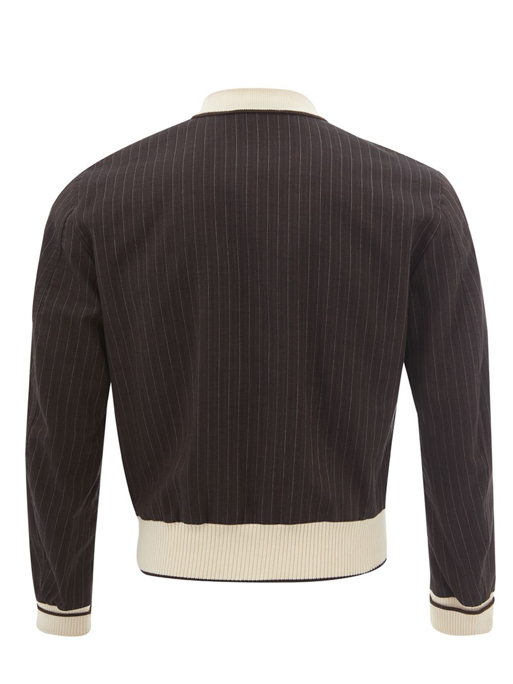 Dolce & Gabbana Elegant Grey Pinstripe Bomber Jacket