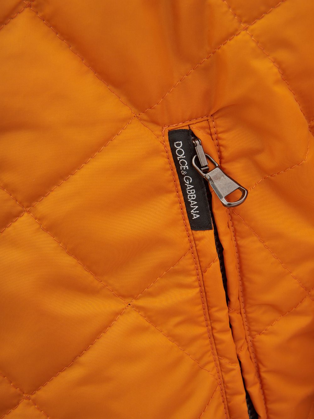 Dolce & Gabbana Quilted Orange Zip-Up Jacket