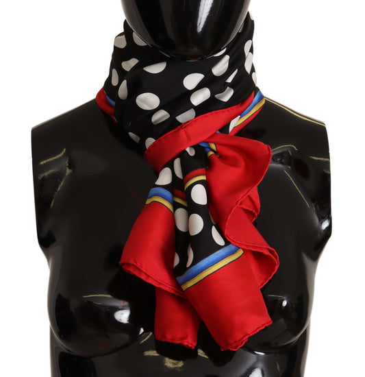 Dolce & Gabbana Elegant Polka Dot Silk Square Scarf