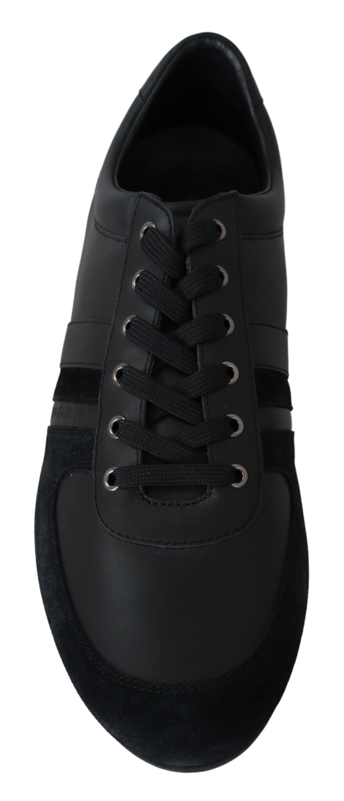 Dolce & Gabbana Elegant Black Leather Casual Sneakers