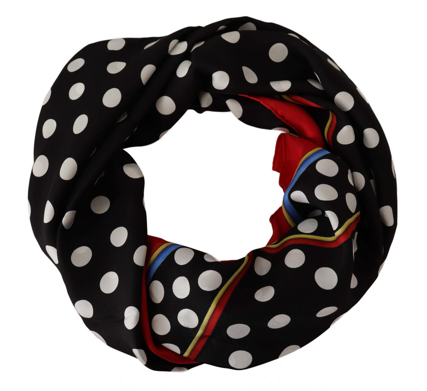 Dolce & Gabbana Elegant Polka Dot Silk Square Scarf