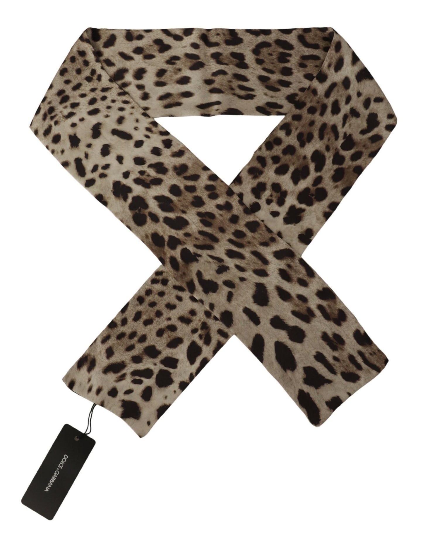 Dolce & Gabbana Elegant Silk Leopard Print Men's Scarf