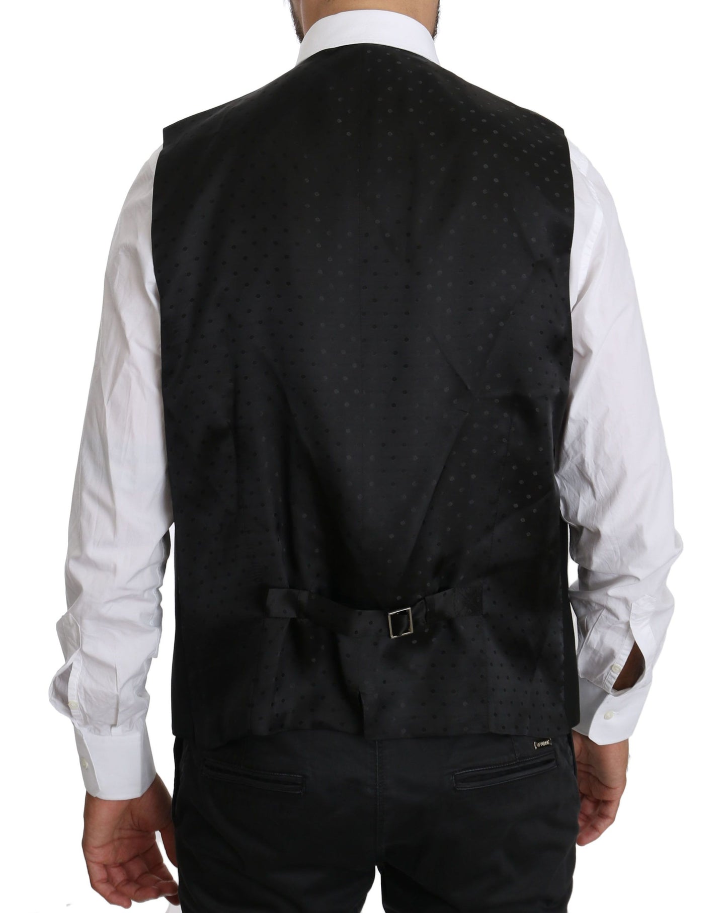 Dolce & Gabbana Elegant Black Wool Silk Vest