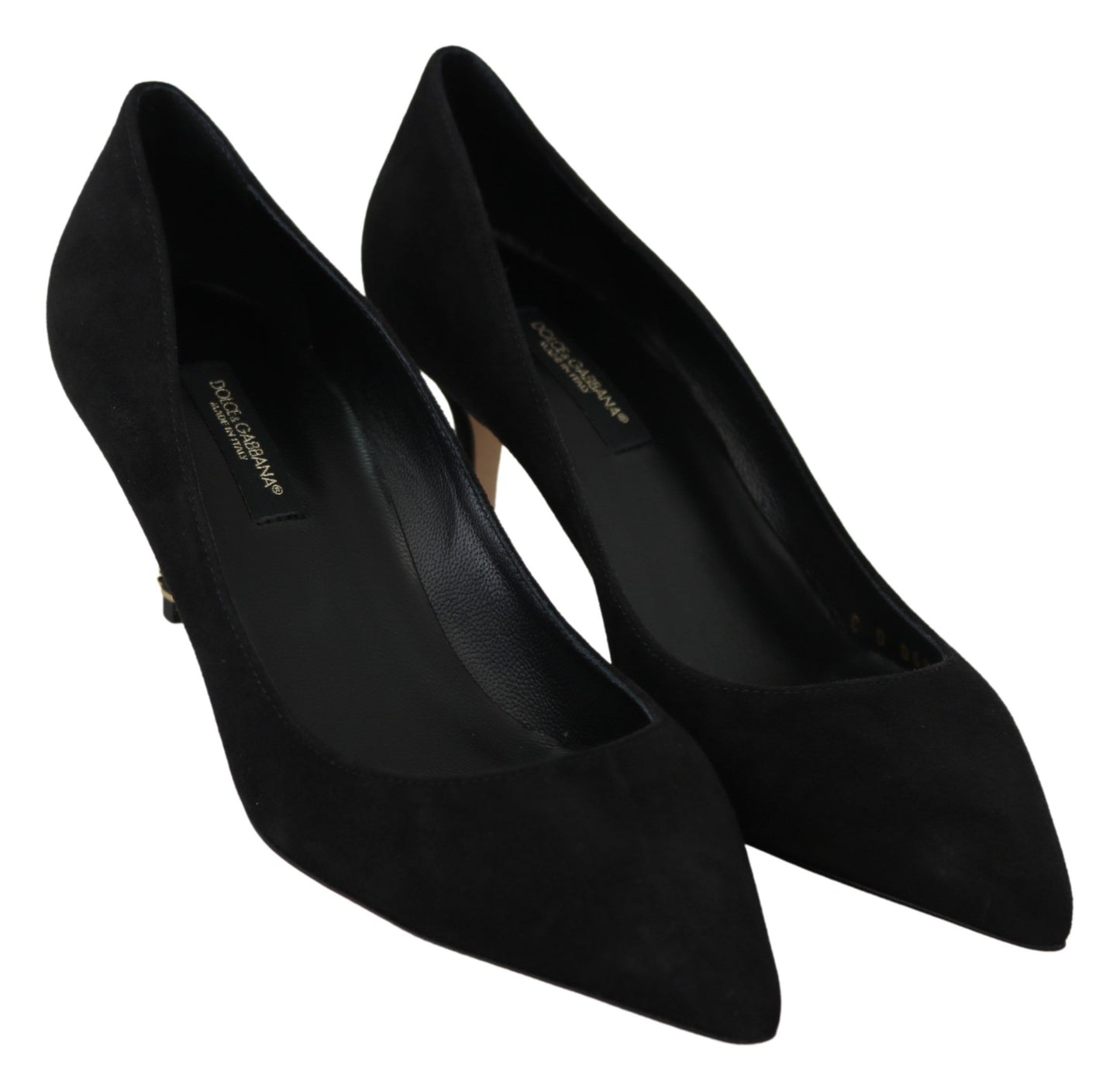 Dolce & Gabbana Elegant Black Suede Heels Pumps