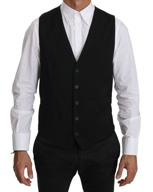 Dolce & Gabbana Elegant Black Formal Dress Vest