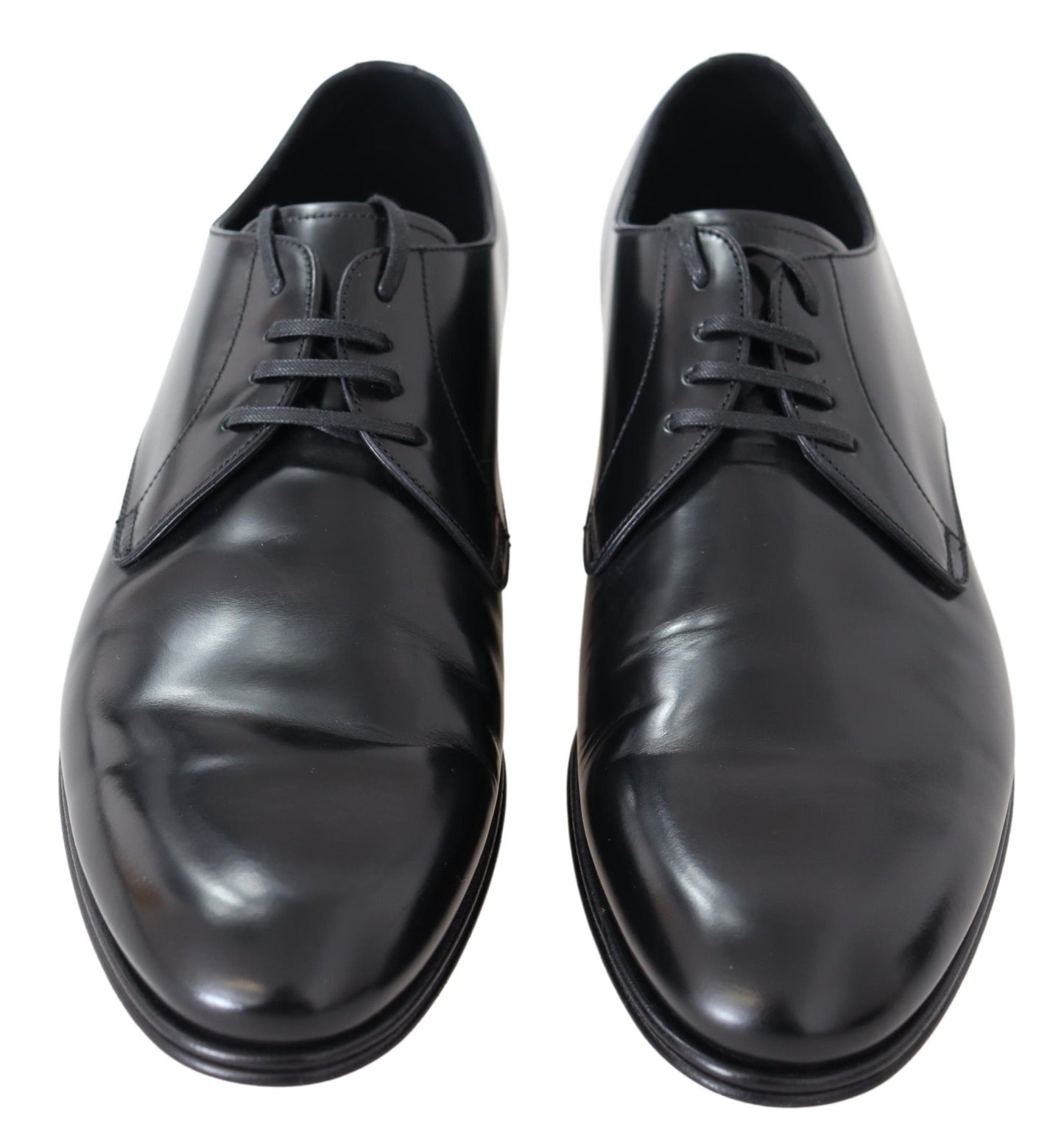 Dolce & Gabbana Elegant Black Leather Derby Dress Shoes