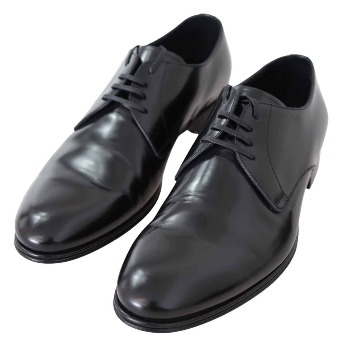 Dolce & Gabbana Elegant Black Leather Derby Dress Shoes