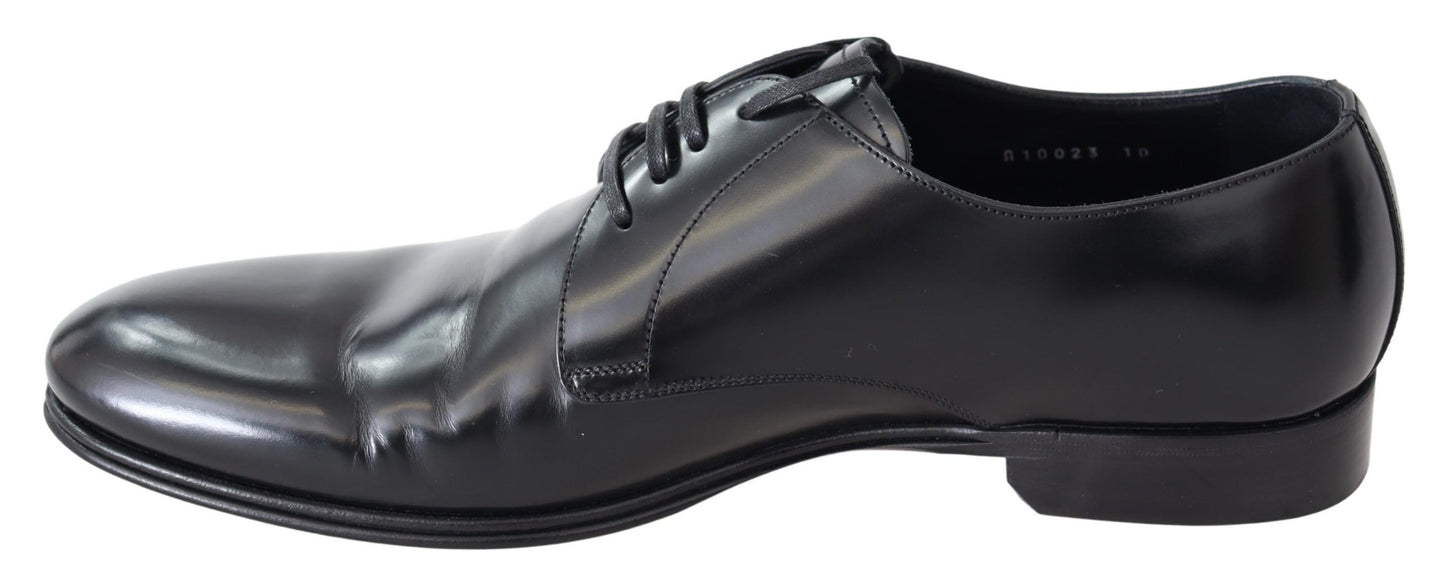 Dolce & Gabbana Elegant Black Leather Derby Dress Shoes