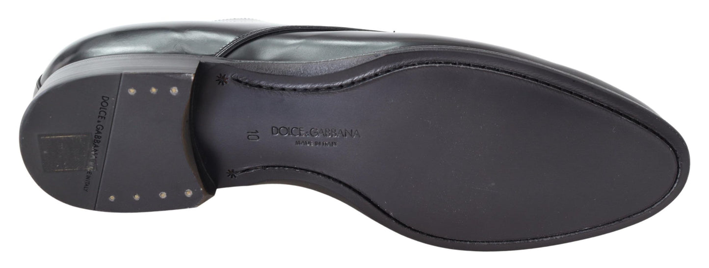 Dolce & Gabbana Elegant Black Leather Derby Dress Shoes