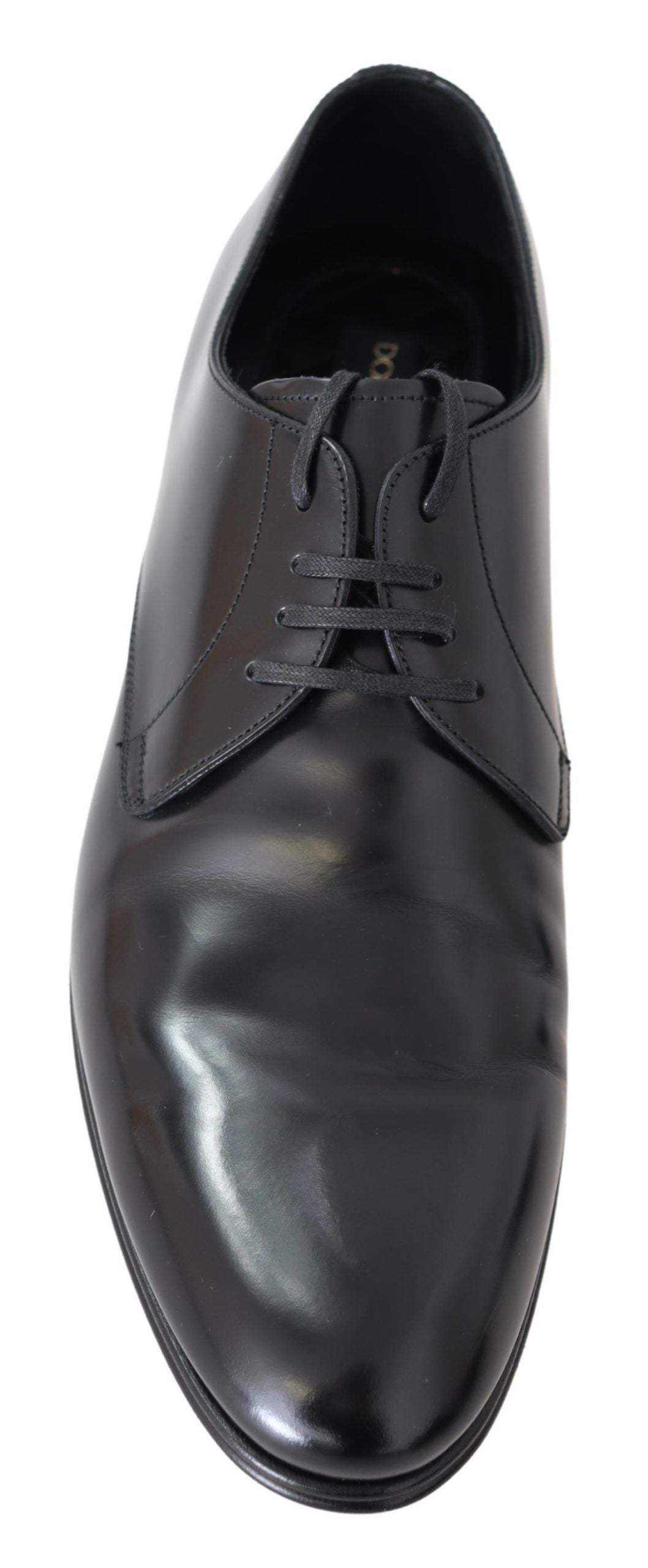 Dolce & Gabbana Elegant Black Leather Derby Dress Shoes