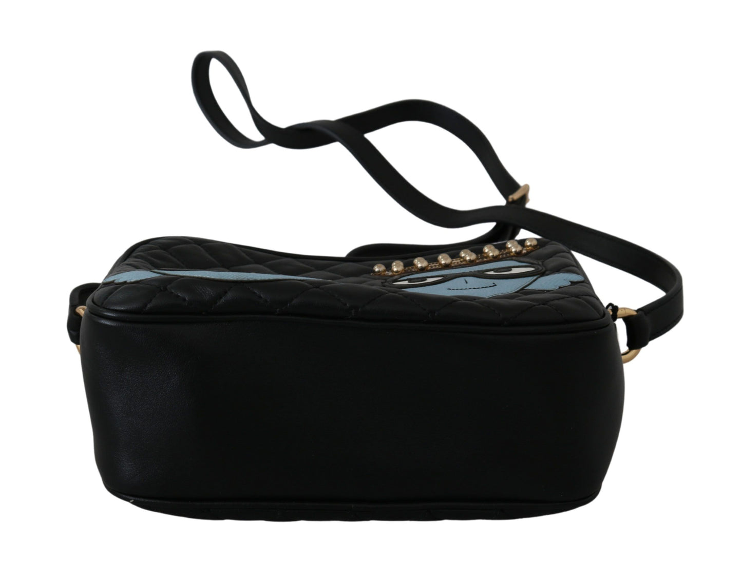 Dolce & Gabbana Chic Black Leather GLAM Crossbody Bag