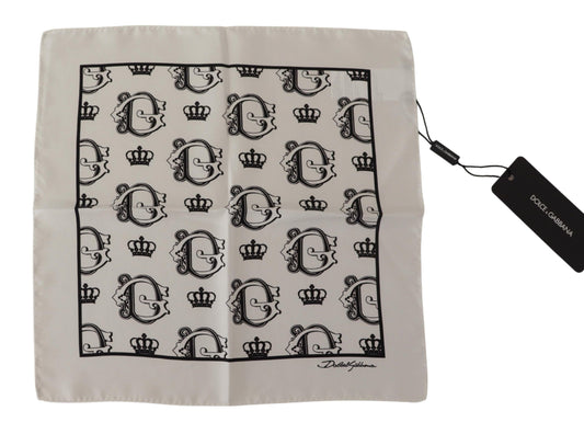 Dolce & Gabbana Elegant Men's White Silk Square Scarf