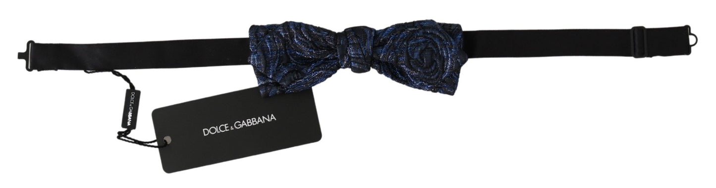 Dolce & Gabbana Elegant Blue Jacquard Bow Tie