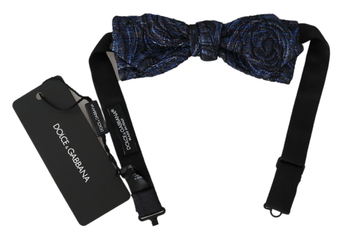 Dolce & Gabbana Elegant Blue Jacquard Bow Tie