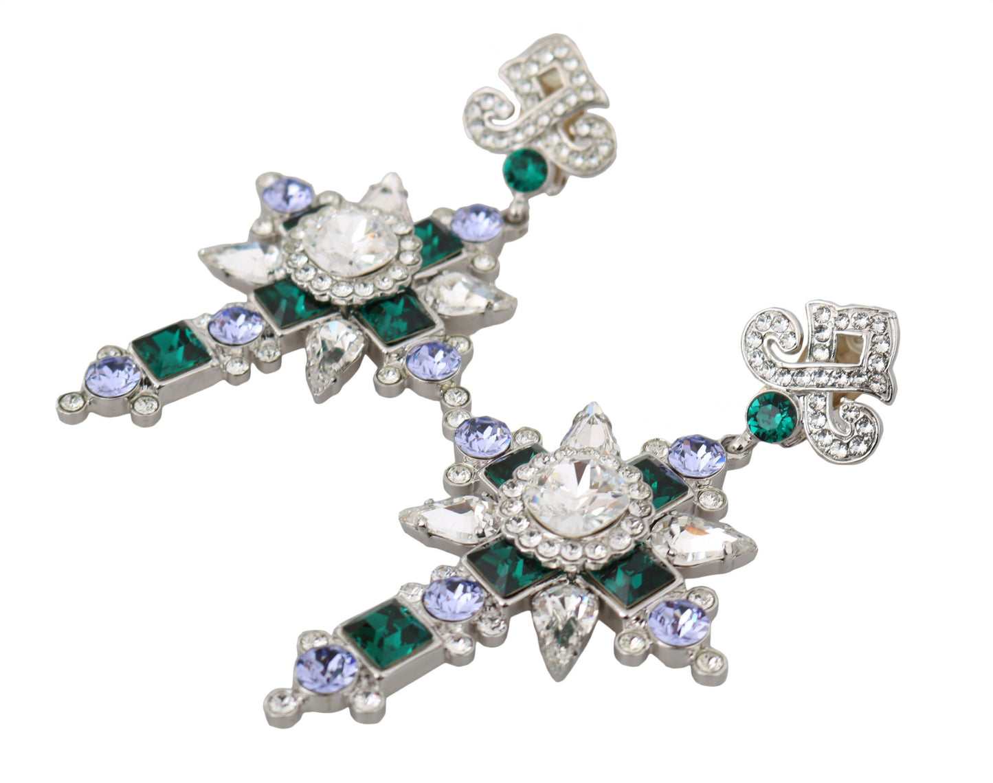 Dolce & Gabbana Elegant Silver Cross Clip-on Earrings