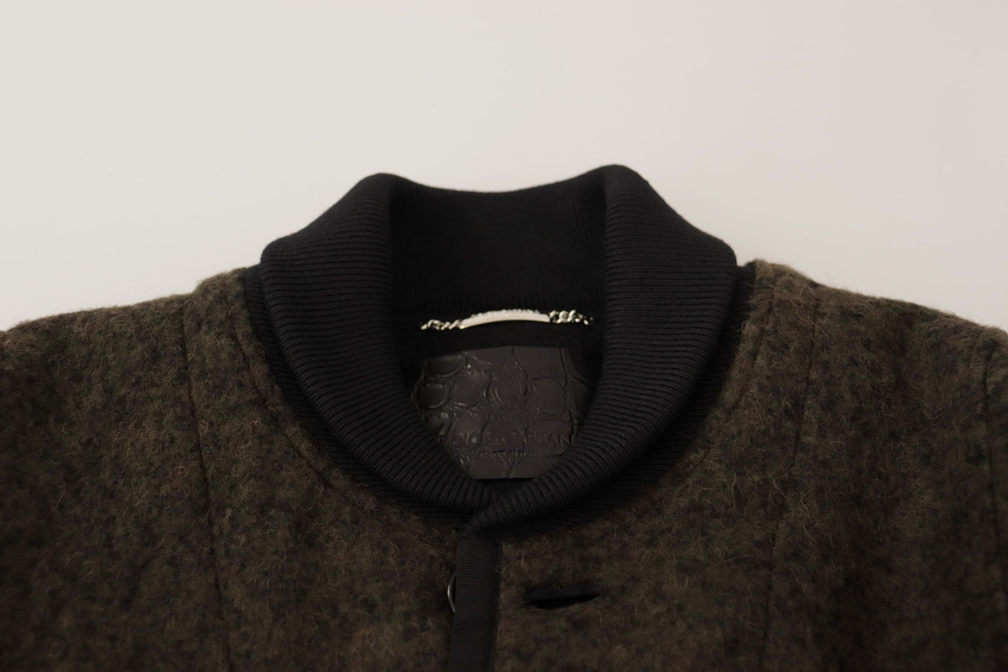 Dolce & Gabbana Brown Alpaca Button Down Bomber Coat Jacket