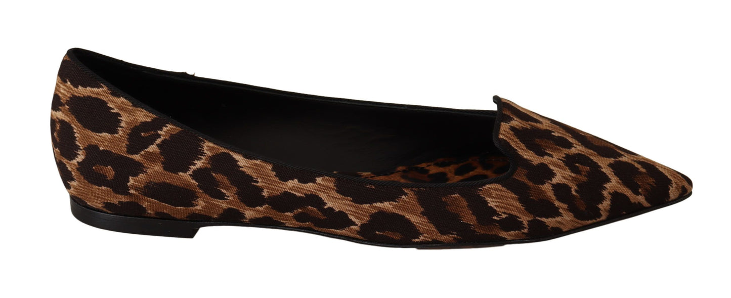 Dolce & Gabbana Chic Leopard Print Cotton Loafers