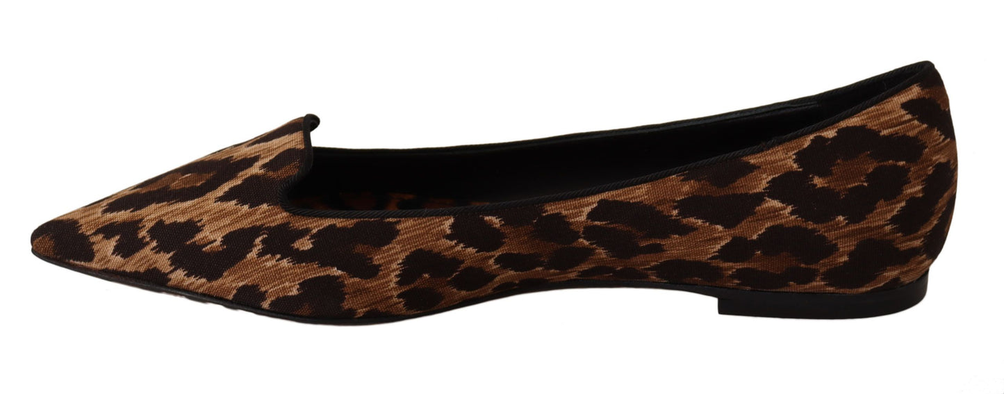 Dolce & Gabbana Chic Leopard Print Cotton Loafers