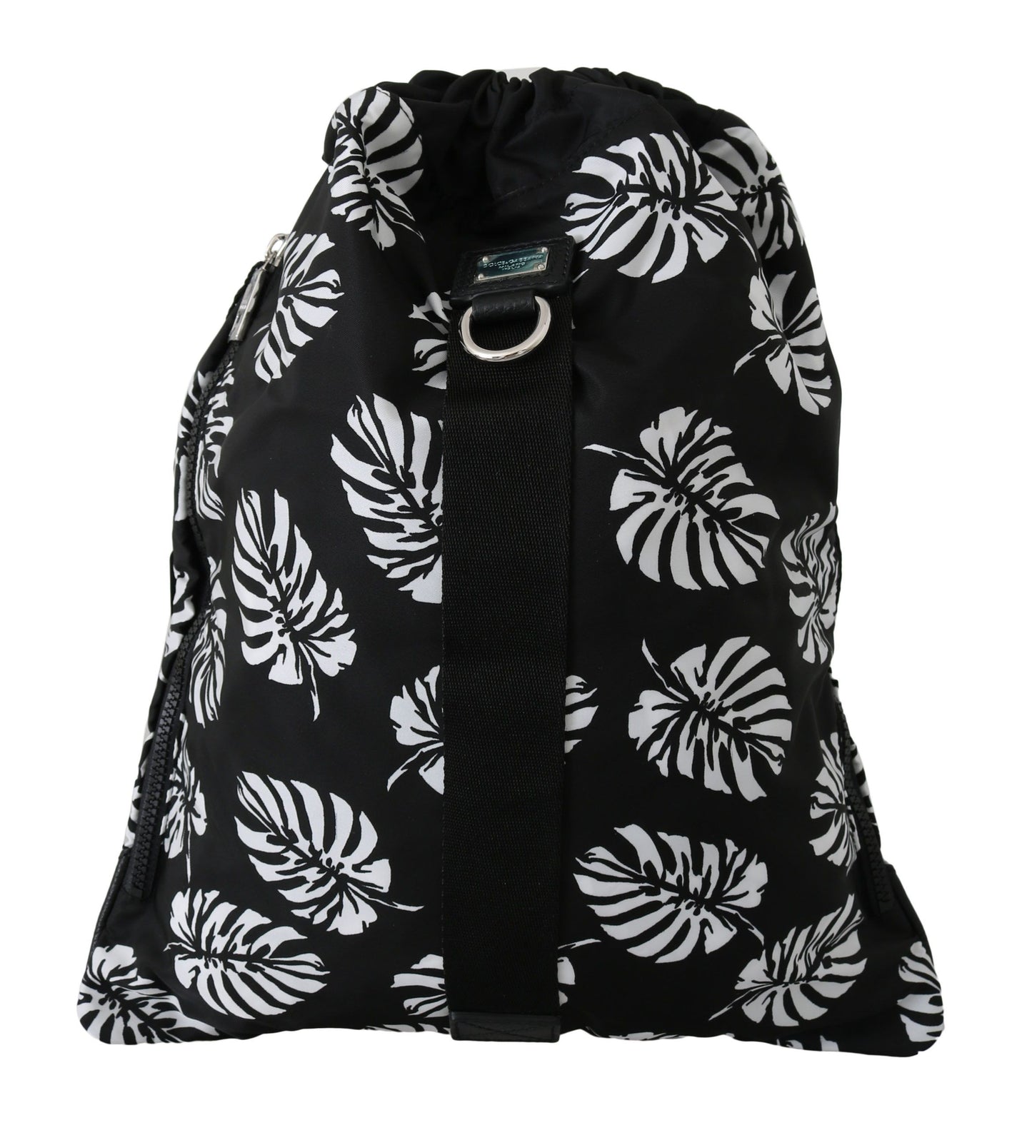 Dolce & Gabbana Sleek Black Palm Leaves Backpack