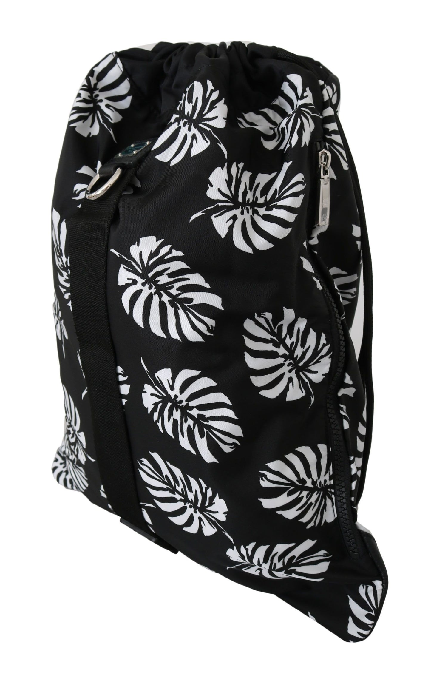 Dolce & Gabbana Sleek Black Palm Leaves Backpack